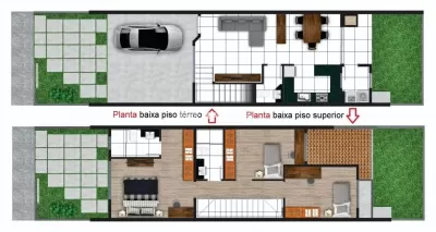 Planta baixa do piso térreo e superior